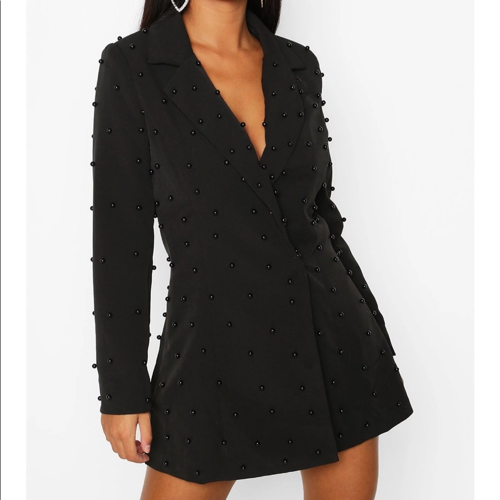 Black Pearl Blazer Dress from Boohoo